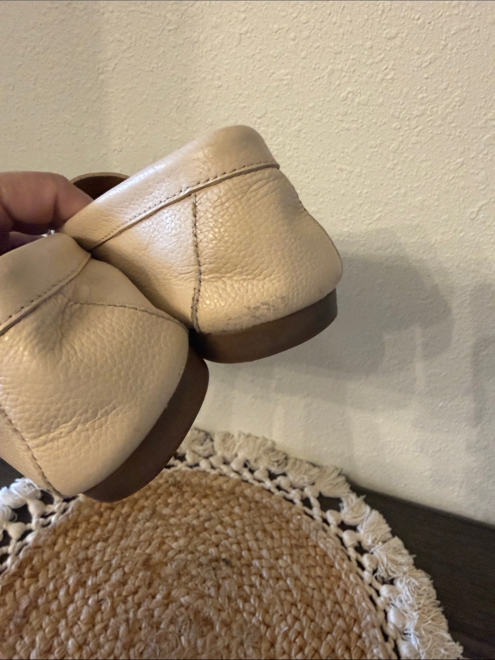Coach Womens Fredrica Loafers Cream Pebbled Leather Silver Logo Size 7.5 - Picture 7 of 13